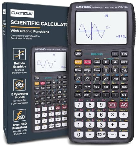 CATIGA CS229 Scientific Calculator with Graphics Functions, Multiple Modes with Intuitive User Interface for Beginners and Advanced Courses
