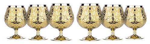 8.5-Ounces Crystal Brandy Glasses, Brandy Glass Set, Snifter Glasses for Old Fashioned, Whiskey, Bourbon, Set of 6