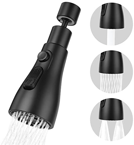 OSDUE Douchette Evier Cuisine Robinet 360 Degres, 3 Modes Embout Robinet Cuisine avec Aerateur, Mitigeur Evier Cuisine Tete de Robinet Rotative, Adaptateur Robinet Universal Orientable