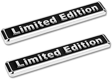 2 adesivi universali in edizione limitata con logo emblema in metallo per auto parafango laterale compatibile (9,5 cm x 1,5 cm nero)