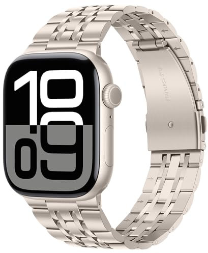 Tasikar Kompatibel mit Apple Watch Armband 42mm(Series 11/10) 41mm 40mm 38mm, Massives Edelstahl Metall Herren Damen Band Kompatibel mit Apple Watch SE Series 11 10 9 8 7 6 5 4 3, Polarstern