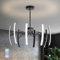 8 Lichter LED Lampe Wohnzimmer,Moderne Pendelleuchten Mit Drehbarem Led-LampenköRper,Dimmbare Pendelleuchte Schwarz 3000-6000K FüR Wohnzimmer Esstisch Schlafzimmer Esszimmer Gang,80W φ990Xh560