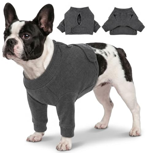 CITÉTOILE hundbody efter oper, sårskyddsdräkter för hundar med ben, främre benskydd för skada hund, anti-sårläckage Op Body hundar, E-krage alternativ, grå, M