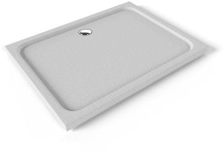 Plato de Ducha Acrílico 80x120 cm Blanco| Textura Pizarra Antideslizante | Extraplano 5 cm | – Incluye válvula y rejilla | Moments of Glass