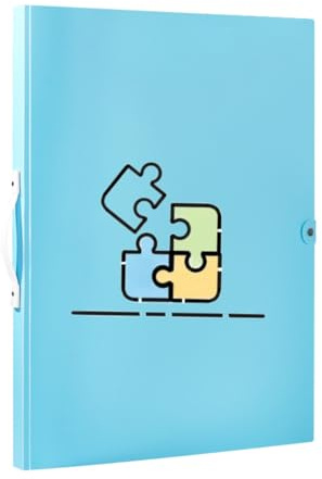 Rangement Puzzle, Dossier de Stockage de Puzzles pour 1000 Pièces, Organiseur de Puzzles de Grande capacité Portable avec 20 Poches, Accessoire de Puzzle Anti-poussière et de Protection (Bleu)