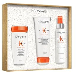 KÉRASTASE Nutritive - Coffret Routine - Cheveux Secs à Très Secs - Enrichi en Niacinamide - Démêle, Protège et Hydrate les Cheveux en Profondeur - Shampoing, Soin et Lait
