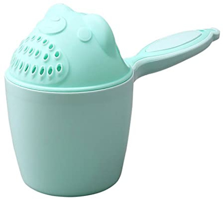 1PC Baby Shampoo Cup Washing Hair Spoons Shower Bath Cap Water Swimming Bailer Green