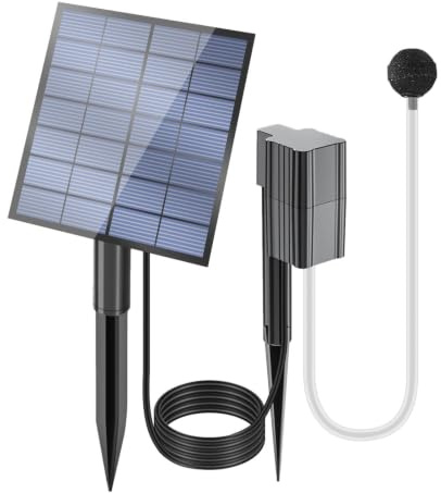 Akvariebubbler Solcellsdriven Profesionell Utrustning | Akvarie Beluftpump Fisk Luftpump för Fiske Hydroponik Kontor Inomhus Utomhus Damm TrädUteplats