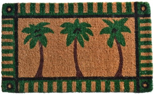 Imports Décor Decorated Coir Doormat, Palm Tree, 18 by 30-Inch