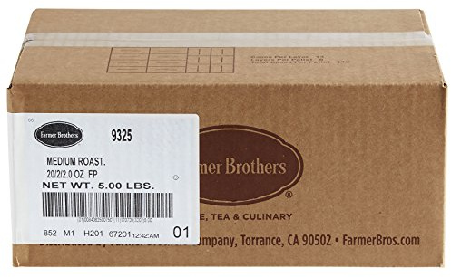 Farmer Brothers Breakfast Blend Ground Coffee – Medium Roast – 40 Individually Wrapped 2 oz Filterpacks – Nutty & Chocolatey Notes – Bulk Case for Restaurants, Hotels, C-Stores & Foodservice