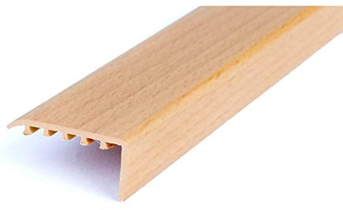 UPVC Stair Nosing 45x22 for Wooden Laminate Stairs Edge Protection Profile KP-4522 TMW Profiles (Beech)