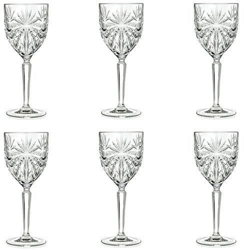 RCR 26325020006 Oasis Kristallweingläser, Set mit 6 Stück Weißweinkelche, spülmaschinenfest Wein-Gläser, Weingläser Set, 230ml Weißweingläser Kristallglas Weißwein Kelche mit gezogenem Stiel