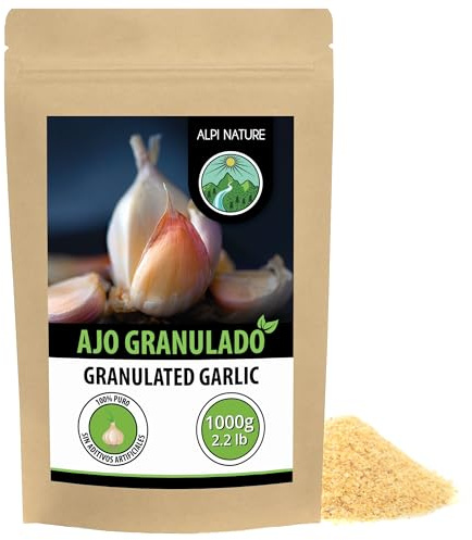 Alpi Nature Vitlök Granulerad 1kg, Torkad och Granulerad Vitlök, Vitlöksgranulat, Vitlök Krydda