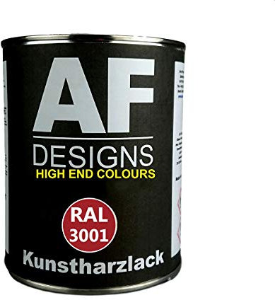 1 Liter Kunstharz Lack Buntlack Kunstharzlack RAL3000 FEUERROT seidenmatt