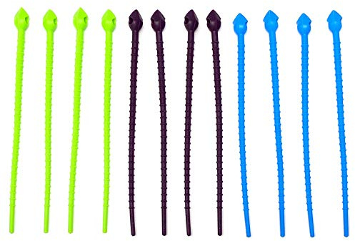 HAC24 - 12 Pasa Cables, Bridas para Cables, Bandas de Silicona (17 cm, Reutilizables)