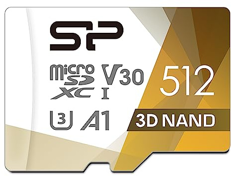 Silicon Power 512GB Micro SD Card U3 SDXC microsdxc High Speed MicroSD Memory Card for Steam Deck, Nintendo-Switch, DJI Pocket 3 and Drone