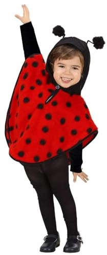 W WIDMANN MILANO Party Fashion - Costume de coccinelle pour enfant, poncho avec capuche, costume d'animal