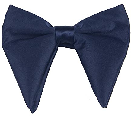 Lovacely Papillon da uomo oversize in raso di seta tinta unita formale smoking grande papillon, B- Blu navy, taglia unica