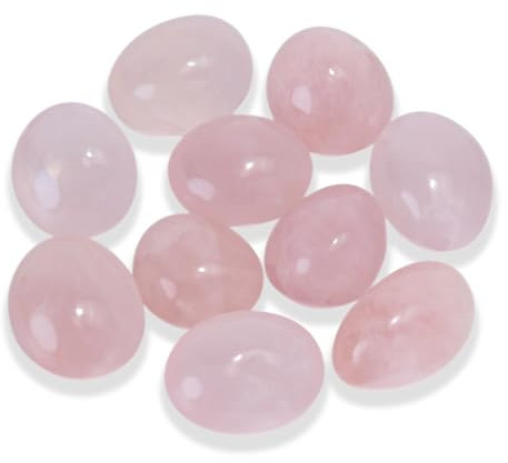 Nvzi 10 Packungen Rosenquarz Stein, Handschmeichler Stein, Kristalle Heilsteine, Gepolijste Trommelstenen, Chakra Steine, Trommelsteine Mischung, Halbedelsteine Mischung, Glückssteine für Kinder