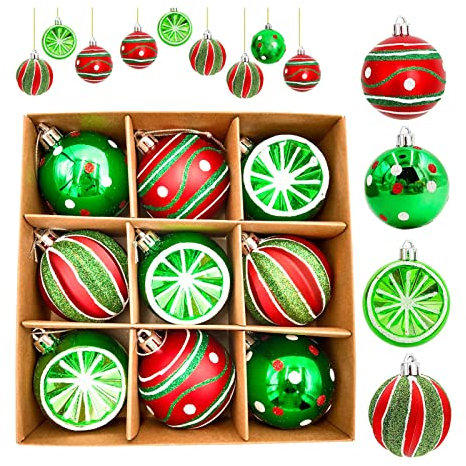 CHAMEEN Weihnachtsbaumkugeln,Christbaumkugeln groß,Christbaumkugeln Kunststoff mit Hirsch Thema Rot,Plastik Ornament Weihnachten,Weihnachtsschmuck,Weihnachtsbaumschmuck Größen