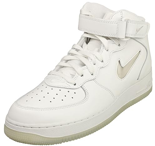 Nike Air Force 1 Mid 07 Herren Trainer Klassisch - 46 EU, Weißer Summit hellem Knochen, 46 EU