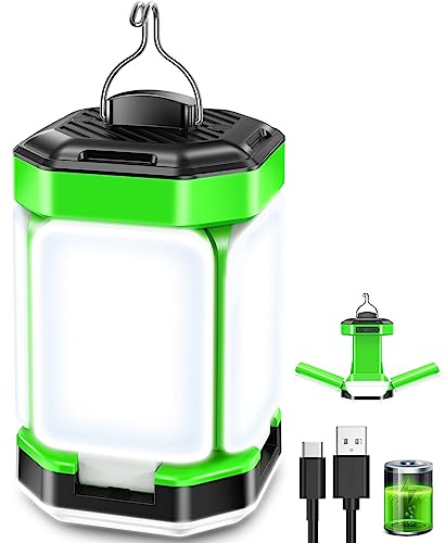 Lampada da Campeggio, Lampada Ricaricabile USB, 5 Modalità 15%-100% Dimmerabile Luce Campeggio 60 LEDs Super Luminoso Torcia Campeggio, 25+ Ore di Utilizzo per Tende, Emergenza, Campeggio, Pesca