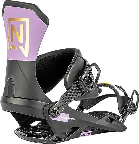 Nitro dam team 24 All Mountain Freestyle professionell bindning snowboardbindning, PRO lila-svart-guld, M