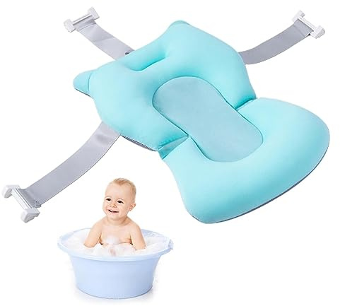 Moxeupon Nyfödd bad,justerbar halkfri badkarskudde | Babybadtillbehör, essentiella badkar med spännen och 3 säkerhetsbälten