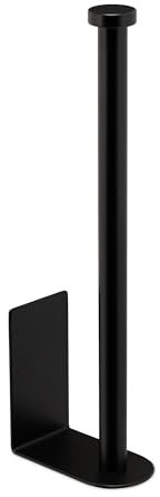 Relaxdays Support pour Le Papier Toilette, pour 2 Rouleaux, antiadhésif, sans perçage, H x L x P : 26 x 4,5 x 8 cm, Noir