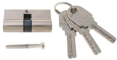 Bombin Cerradura Cerradura de puerta con cilindro, cerradura interior, cerradura de entrada antirrobo, cerradura de puerta de metal con 3 llaves, accesorios for puertas de casa Cerraduras Antibumping(