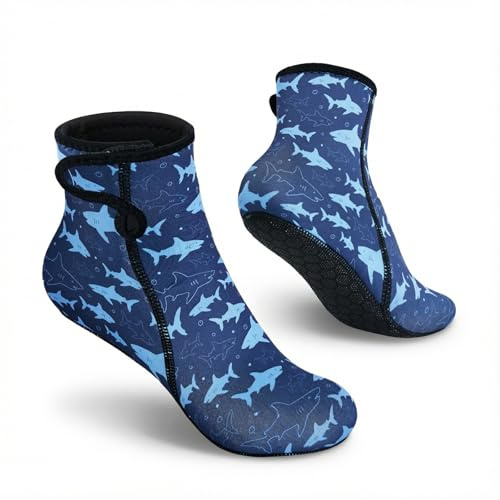 Summshall Enfants Chaussettes Neoprene, 3MM Chaussette de Plongée pour Garçons Filles Surf Snorkel Chaussettes en néoprène pour Les Sports Aquatiques