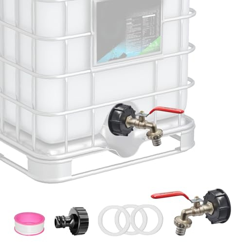 Fancysky IBC Tank utloppskran 3/4 tum, vattentank tillbehör för 1000 l regntunna behållare