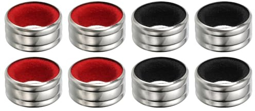 PATIKIL 8 Pcs Wine Bottle Collars, Stainless Steel & Velvet Felt Bottle Drip Ring Anti-Overflow Wine Drip Catcher Accessories for Kitchen Bar Party Beverage, Black/Red (Ordinary&Flannel)