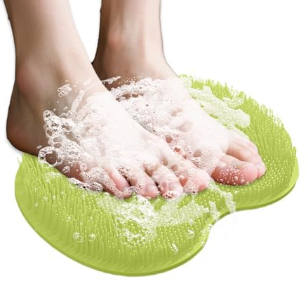 Foot Scrub Mat for Shower - Back Cleaning Bath Pad | Quick-Dry Shower Foot Scrubber Mat for Bathroom, Bathtub, Hotel, Poolside