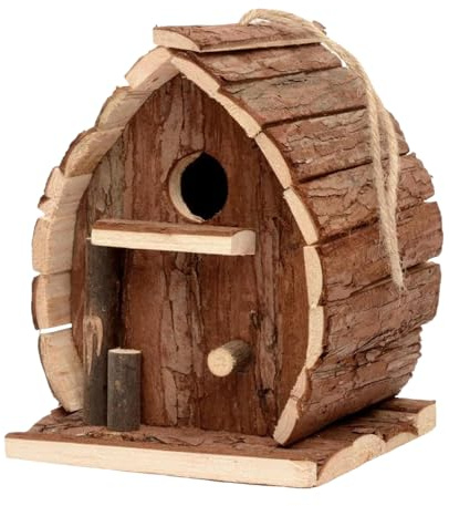 Fyrdyn Casas para Pájaros | Casas para Pájaros de Exterior,Refugio De Madera Diseño Rústico para Jardín Árbol Balcón Patio Decoración