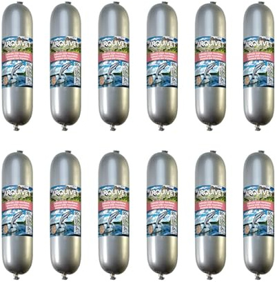 Arquivet - Pack 12 - Salchichas de Salmón y Pollo con Verduras para Perros 500 gr, 1 Unidad (Paquete de 12)