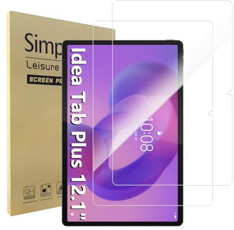 Simpeak 2 Pezzi Pellicola Protettiva Compatibile con Lenovo Idea Tab Plus 12.1, Vetro Temperato HD Pellicola Protettiva per Schermo [Antigraffio] [Senza bolle]