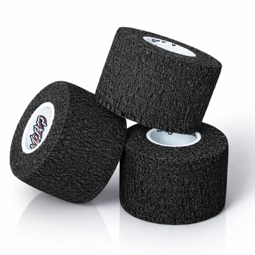 Tape CrossFit CATGRIPS – Nastro Crossfit per Dita, Pollici e Mani – Grip Tape Antiscivolo per WOD, Hook Grip, Sollevamento Pesi – Rotoli Traspiranti e Resistent, Nero, 3 x 4.5m x 3.8cm