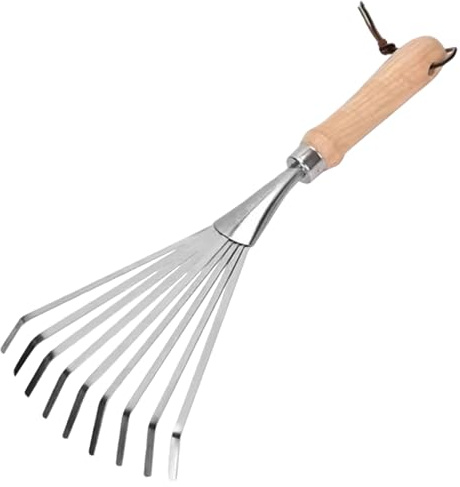 Rastrello da giardino, robusto rastrello a mano piccolo con impugnatura ergonomica Utensili manuali da giardinaggio compatti e portatili per il giardinaggio Coltivazione di aiuole da giardino, Arge