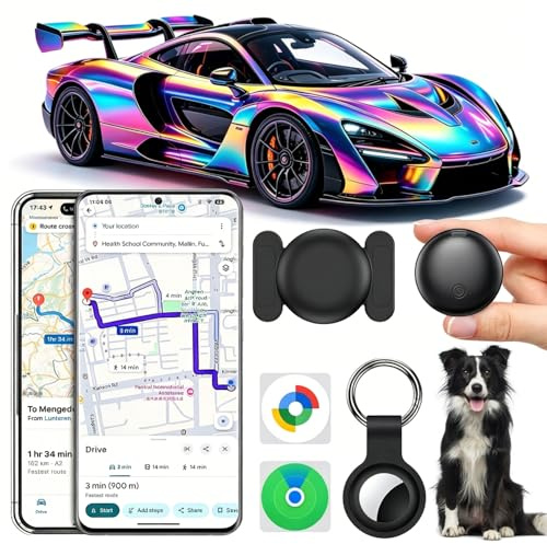 Localizzatore GPS per auto, localizzatore GPS magnetico senza ABO per Android e iOS, Air Tracker Smart Tag IP67, impermeabile, localizzatore GPS nascosto per auto/biciclette/moto (nero)