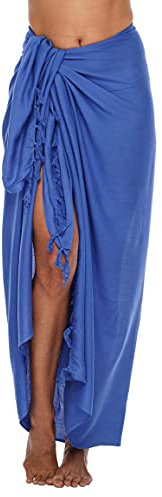 SHU-SHI - Damen Sarong/Pareo für den Strand - zum Tragen über Badeanzügen - EinheitsgröÃŸe - Azurblau