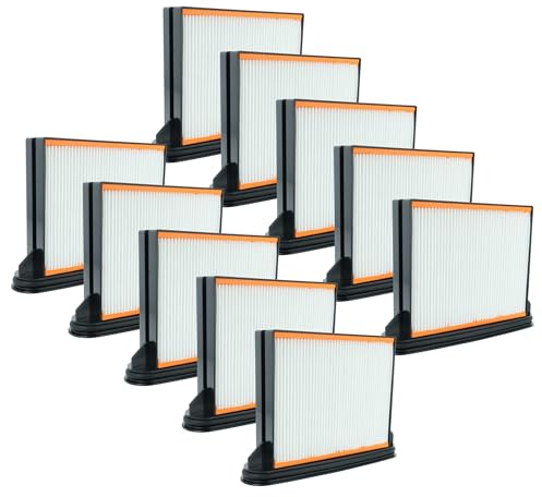 vhbw 10x Staubsaugerfilter kompatibel mit Eibenstock DSS 35 M, DSS 35 ip, DSS 35M iP Staubsauger - HEPA-Faltenfilter-Nassfilter Schwarz Grau Weiß