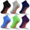 GRPSKCOS Stoppersocken Kinder Yoga Trampolin Socken Rutschfestesocken Kinder 6 Paar Innenbereich ABS Socken für Jungen Mädchen (01 Schwarz+Grau+Navy+Blau+Grün+Dunkelviolett, 2-5 Jahre)