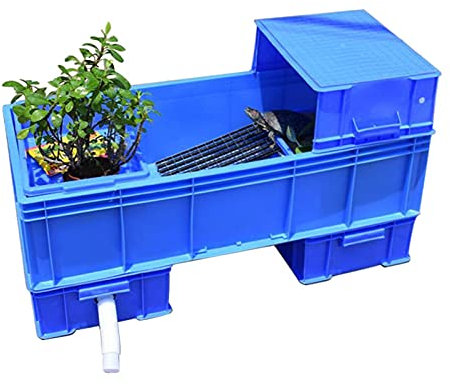 Reptile Feeding Box Terrarium Extra Large Plastic Tortoise Box Creative Dedicated Tortoise Tank Basin Tortoise Holder Large Amphibious Brazilian Tortoise Nest Balcony Turtle Pond Insect Habitat Turtle