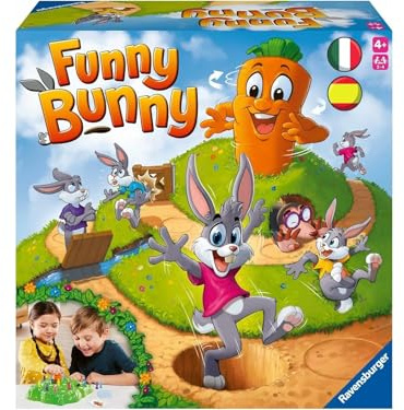 Ravensburger - Funny Bunny | 2-4 spelare brädspel | Spel för barn 4 år eller mer | Present till 4-åriga manliga och kvinnliga barn | Brädspel