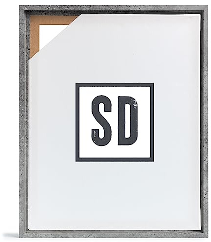 Stallmann Design Skuggfogsram för kilram, 50 x 70 cm, betongfärgad, MDF-ram för dukar med djupeffekt, med monteringstillbehör, ram utan glas och bakvägg