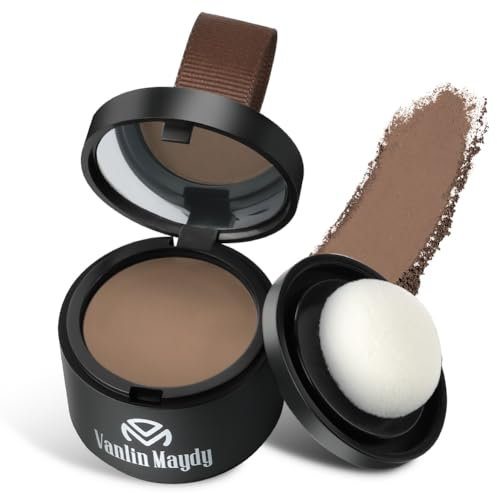 Instantly Hairline Powder, Hair Root Touch Up Powder Conceal Receding Hairline, Windproof&Sweatproof Hair Root Concealer, Professional Hairline Shadow Powder with Mirror and Puff(Brown Coffee)