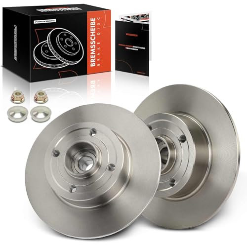 Frankberg Bremsscheibensatz inkl. 2x Bremsscheiben Hinten Voll Ø240mm Kompatibel mit M.e.g.a.n.e II BM0/1 CM0/1 Clio III BR0/1 CR0/1 Replace# 8200038305