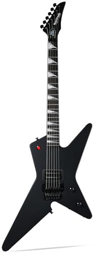 WestCreek HVFR Solid Body Electric Guitar, Heavy Metal Pickups, Heavy Metal Guitar, Rounded End Jumbo Frets (Matte Black)