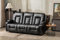 COMHOMA Relaxsessel-Set, Sofa, Sofa-Set aus Kunstleder, Fernsehsessel Ruhesessel Liegesessel mit Liege-Funktion Polstersessel Schlafsessel für Wohnzimmer Schlafzimmer Heimkino, Dreisitzer Schwarz